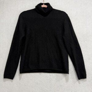Vintage Pursuits Ltd Sweater Womens Large Black 100% Cashmere Turtleneck Knit